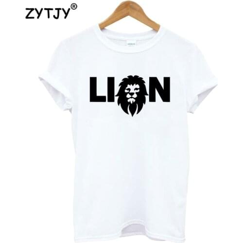 Lion Letters Print Women Tshirt Cotton Funny t Shirt For Lady Girl Top Tee Hipster Tumblr Drop Ship HH-144