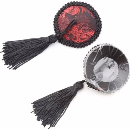 Women Lace Sexy Pasties Reusable Nipple Cover Round Tepel Cover Tassels Bra Pad Self Adhesive Breast Petals