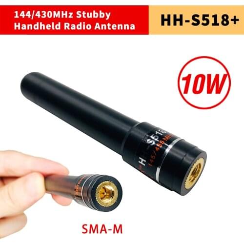 10W High Gain Stubby Antenna HH-S518+ UV 145/435MHz SMA-M short Hand Two Way Radio for BAOFENG UV-3R UV-100 UV-200 TYT