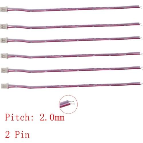 20Pcs JST PH2.0 2 Pin Wire Cable Connector PH 2.0mm 2P Single Head Female Jack Terminal JST Wire Connectors 20CM 26AWG