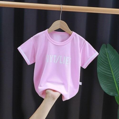 2021 New Summer Clothes Girl Sports T-shirt Boys Thin Tops Girls Short Sleeved T Shirt Kids Tshirt 2-8y Baby Tshirt