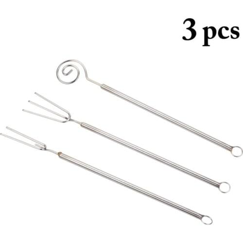 3 PCS Stainless Steel Dipping Chocolate Fork Non-Stick Candy Dipping Fork Decoration Kitchen Cooking Dessert Tools Accessories