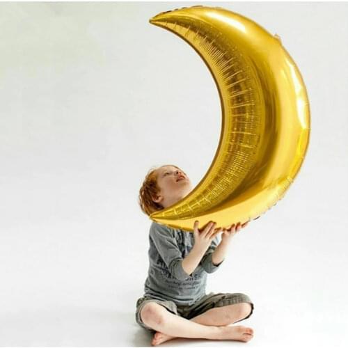 36inch Gold Silver Big Moon Helium Foil Balloons for Baby Shower Birthday Party Wedding Decoration Supplies Inflatable Kids Toys