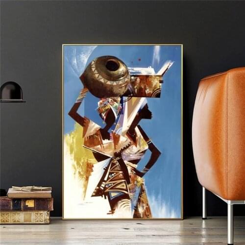 Abstract Black African Women Painting Wall Art Pictures New Figure Posters and Prints Art Work For Living Room Home Decoration