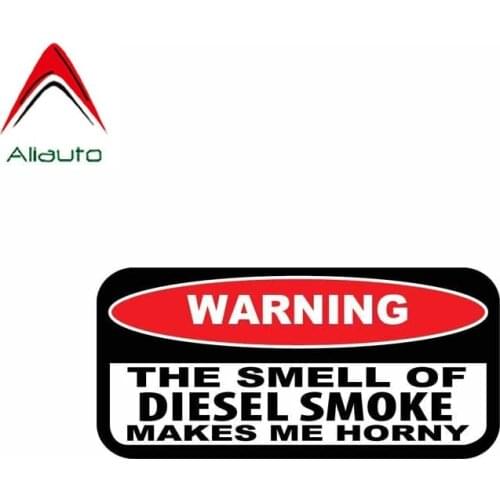 Aliauto Warning Car Sticker The Smell of Diesel Smoke Makes Me Horny Decal Accessories PVC for Lada Kia Mazda 3 Subaru,13cm*6cm