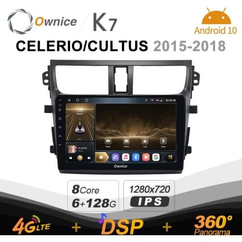 K7 Ownice 2 Din Android 10.0 Car Multimedia radio for SUZUKI CELERIO/CULTUS 2015 - 2018 With 8 Core A75*2+A55*6 SPDIF 6G 128G