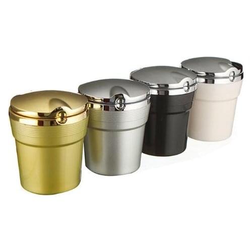 Car ashtray Metal Cigarette Smoking Cup Ashtray Ash Holder with LED for Car Use
