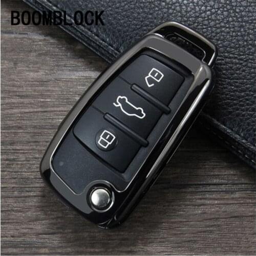 BOOMBLOCK 1PCS Car-Styling For Audi A4 B8 B7 A6 C7 A5 A7 A8 Q5 S5 S6 S7 Zinc alloy Car Key Cover Case Shell