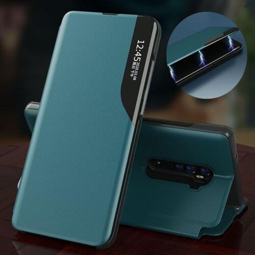 Smart Window Flip Phone Case For OPPO A5 A9 2020 Magnetic PU Leather Stand Cover For OPPO Reno 2 2Z 2F Protective Coque Fundas
