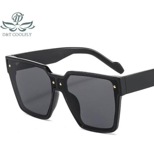 D&T 2021 New Fashion Shield Sunglasses Women Men Square Leopard Color Gradients Lens PC Frame Brand Designer Vintage Sunglasses