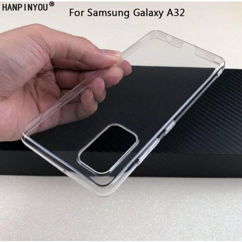 For Samsung Galaxy A32 4G 6.4" Glossy Snap Phone Case Crystal Invisible Hard PC Full Cover Clear Camera Protect Back Shell