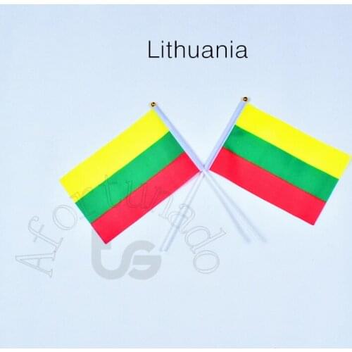 Lithuania 14*21cm 10pieces flags Banner Hand waving Flag National Flag for meet,Parade,party.Hanging,decoration