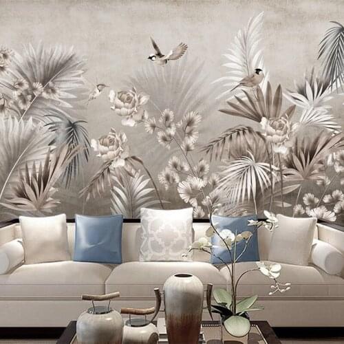 Custom Mural Wallpaper Retro Leaf Nordic Art Photo Wall Paper Living Room TV Sofa Bedroom Home Decor Papel De Parede Sala Fresco