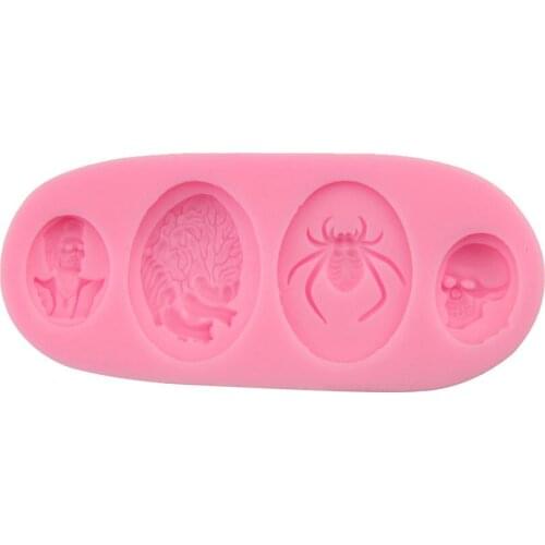 Halloween Spider skull silicone mold chocolate mousse sugar baking mold gypsum soap mold