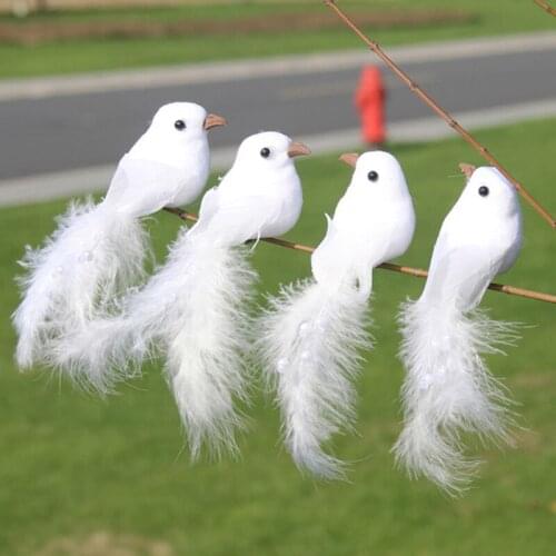 1Pcs Birds Simulation Artificial Feather Doves Feather Park Mall Ornament