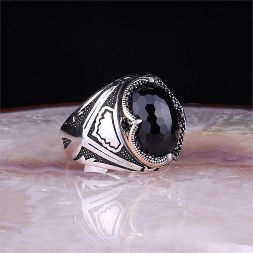 Black Zircon 925 Sterling 925 K Silver Ring