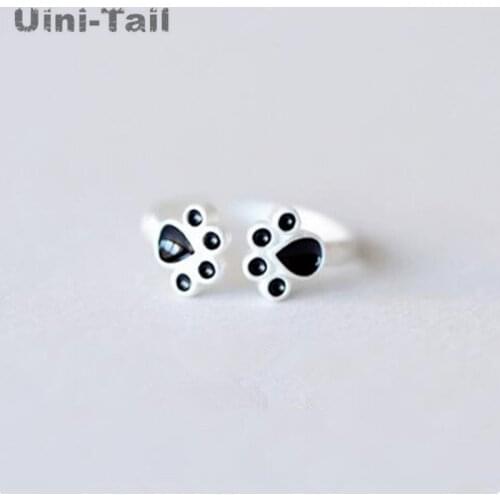 925 sterling silver cute cat claw opening adjustable ring Korean fashion trend sweet literary handmade animal ring jewelry