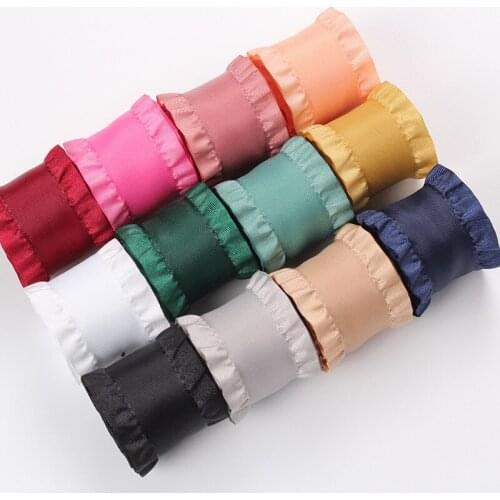 50 yards 16 25 40mm Wide Ruffled Lotus Leaf Ribbon for Hair Bows DIY Crafts Handmade Accessories Materials Gift Package