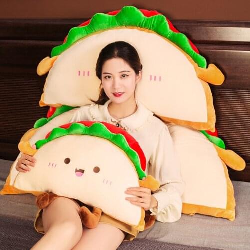 Kawaii Burger Food Series Plush Stuffed Toys Pillow Girlfriend Punching Bag Pillow Bed Home Furnishing Fabric Non-deformed Gifts