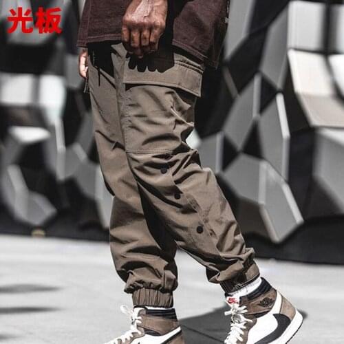 2021 hip hop Mens New Style Mens Casual Pants Youth Korean Fashion Straight Cargo Pants Mens Sports Pants Foot Tie брюки