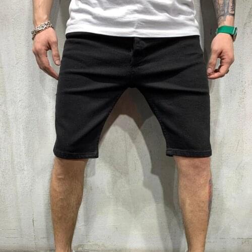 Men Denim Shorts Summer 5-point pants Jeans Daily Slim Casual Jeans Shorts Street Hip Hop cowboy Shorts Motorcycle Jeans Size