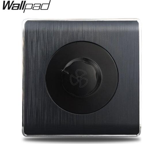 Fan Switch Wallpad Black Frieproof Brushed Plastic PC Fan Speed Control Rotary Fan Wall Switch