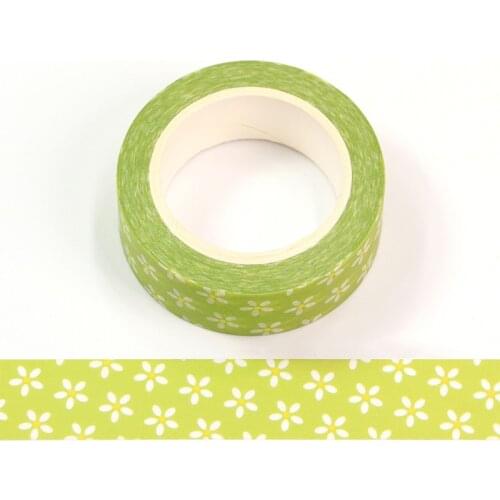 NEW 10pcs/Lot Decorative Cute Small Floral on Grass Green Washi Tapes DIY Scrapbooking Planner Japanese Masking Tape Stationery