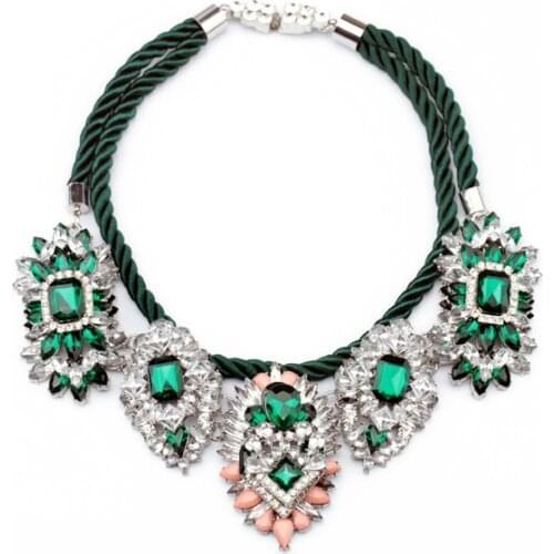 2016 New Hot Sale Fashion Jewelry Women New Arrival Fashion Luxury Green Pendants Rope Chain Necklaces