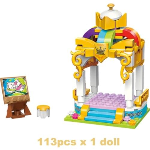 Education Bricks Toys Gift Enlighten 32011 Leah Princess Flower Language Rainbow Dream mini Building Blocks Girl DIY figures