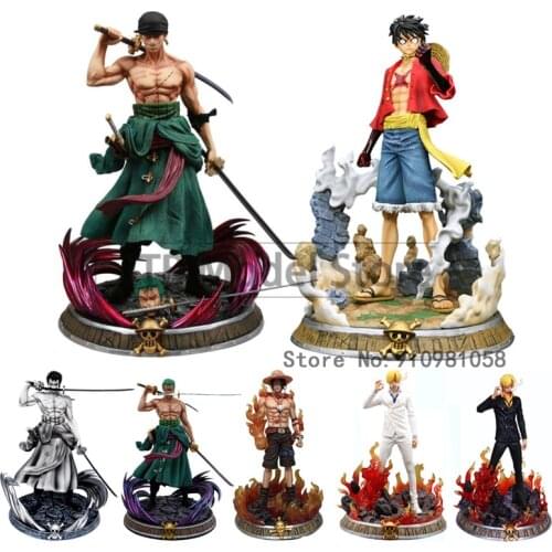 One Piece GK Roronoa Zoro Model Action Figure Anime Monkey D Luffy PVC Collection Toy Shine Statue Ace Desktop Decoration Figma