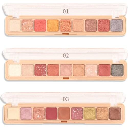 9 Colors Eyeshadow Palette Highly Pigmented Mattes Shimmers Glitter Colorful Blendable Long Lasting Waterproof Makeup Palette