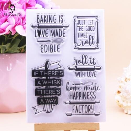 Baking Whisk Rolling Pin CLEAR STAMPS Scrapbooking Handmade Card Album Paper Craft Rubber Transparent Silicon Stamp Alinacutle