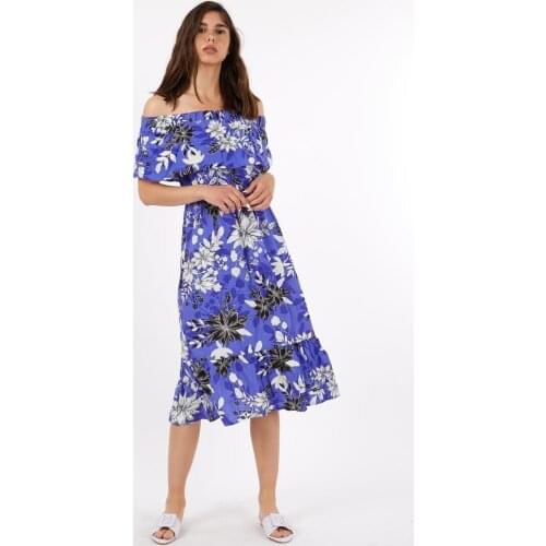 Women Dress Flower Print Summer Dress Models-58