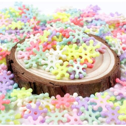 100/200/300/500Pcs Snowflake Acrylic Beads 14mm Spacer Beads For DIY Jewelry Necklace Bracelet Accesories Mixed Color