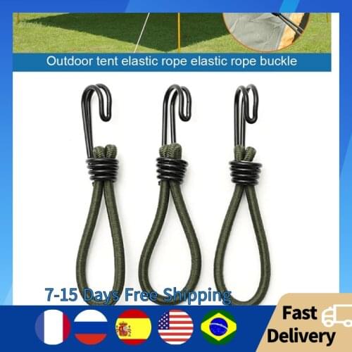 1x Rope Buckles Elastic With Hook Rope Buckle Antislip Hiking Tightening Camping Outdoor Tent Canopy Stretch Ground Nail Strap