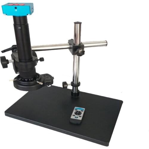 2019 Single arm support 180X 300X C-Mount magnification zoom lens 30MP 2K1080P HDMI Digital Video Microscope Camera