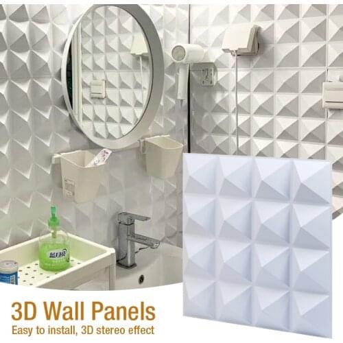 30x30cm 3D tile panel mold plaster wall 3D wall stickers living room wallpaper mural Waterproof 3D Wall sticker Bathroom Kitchen