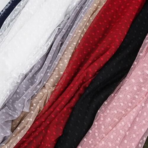 50cm*150cm Polka Dot Mesh Fabric Skirt Dress Wedding Dress Curtain Bed Curtain Mosquito Net Background Decorative Gauze Fabric