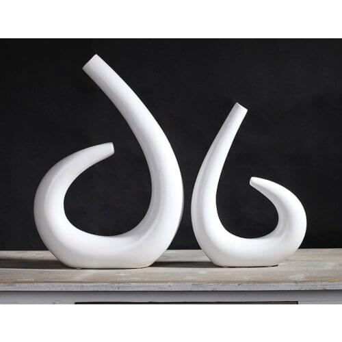 Abstract Ceramics Peacock Lovers Vase Handmade Porcelain Streamline Flower Holder Decoration Gift and Craft Ornament Furnishing