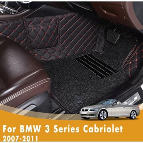 RHD Car Floor Mats For BMW 3 Series Cabriolet 2011 2010 2009 2008 2007 Double Layer Wire Loop Custom Car Accessories Carpets