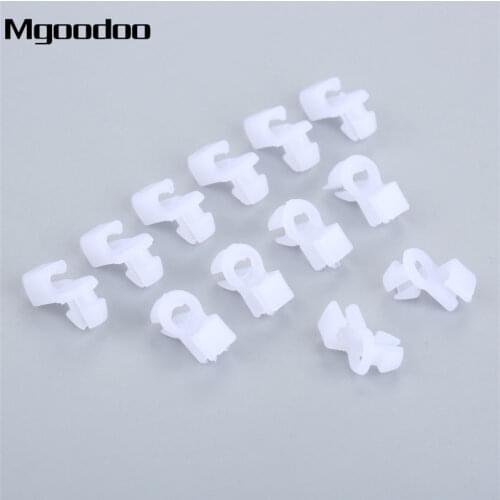 Mgoodoo 100Pcs Auto Fender Bumper Door Plastic Clips Car Round Head Lock Rod Clip Side Fasteners Retainers Car Wire Clips M03