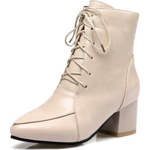 Big Size 9 10 11-14 boots women shoes ankle boots for women ladies boots Cross strap side zipper splicing