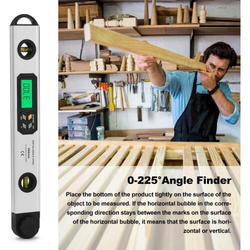 0-225 Degree Digital Angle Ruler Aluminum Alloy Electronic Protractor Angle Finder Level Measuring Gauge Meter Inclinomete