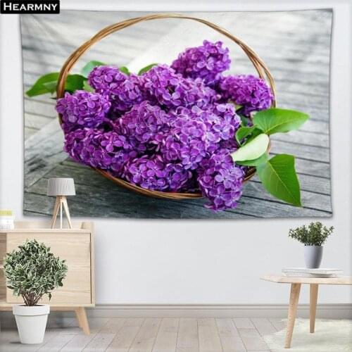Arts Hanging Lilac Flowers Tapestry Home Decor Decorative Woods Printing Wall Tapestry Yoga Beach Towel 100x150CM,140x250CM
