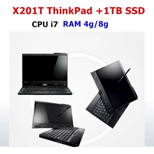 2021 Used Diagnostic Laptop for lenovo thinkpad x201t i7 4g/8g Touch Screen with 1TB SSD for Mb Star C4 c5 Icom a2 a3 NEXT tools