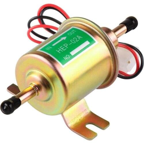 Electric Inline Fuel Pump 12v Universal Transfer Low Pressure Gas Diesel Gasoline for Carburetor Lawnmower HEP-02A (4-7 PSI)