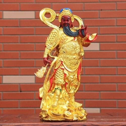 38CM large Asia Taoism Buddhism GUAN GONG God BUDDHA figure HOME Exorcism safety Bring Money good luck FENG SHUI God statue