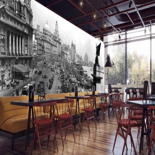 Photo wallpaper London street retro old nostalgic old picture mural restaurant wallpaper Decorative painting hall wallpaper
