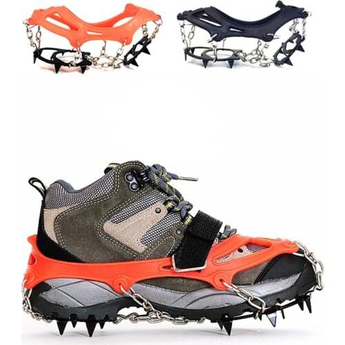 Crampons 12 Teeth Claw Outdoor Mountaineering Hiking steel Antislip Ice Snow Shoe Spikes Shoe Crampons Skidproof