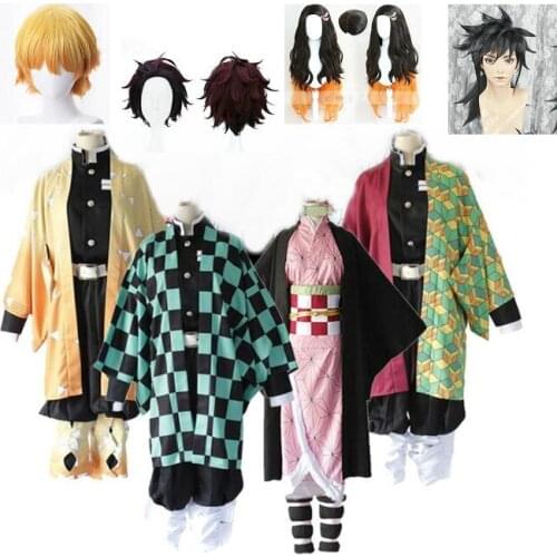 Demon Slayer Kimetsu no Yaiba Kamado Tanjirou Nezuko Agatsuma Zenitsu Tomioka Giyuu Cosplay Costume